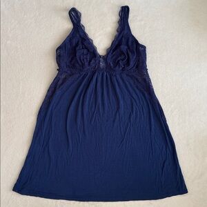 Eberjey | Floral Lace Rayon Charm Chemise Nightgown Royal Blue (L)